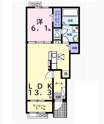 木更津市高柳のアパートの間取り