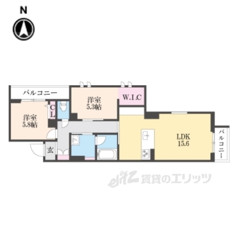 京都市下京区西側町のマンションの間取り