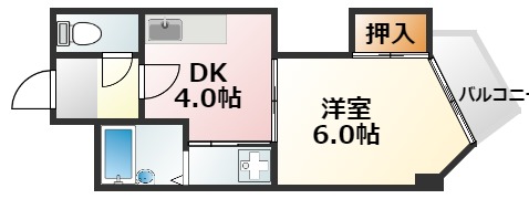 大阪市東淀川区大道南のマンションの間取り