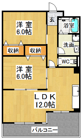 神戸市西区大津和のマンションの間取り