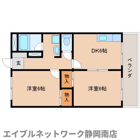 藤枝市田沼のマンションの間取り