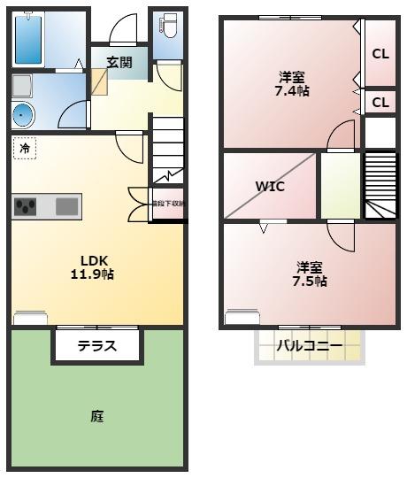 【セントラル前芝の間取り】