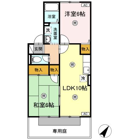 米子市新開のアパートの間取り