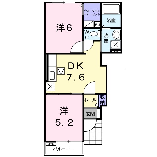 霧島市溝辺町麓のアパートの間取り