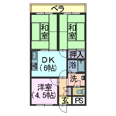 大和高田市東中のマンションの間取り