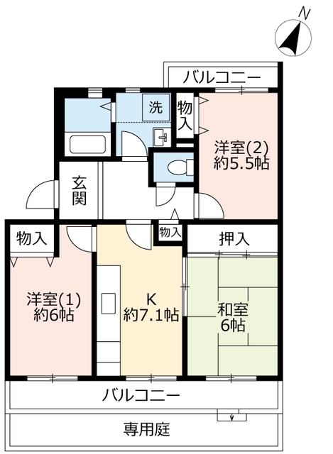 ＵＲすずかけ台ハイツ第３の間取り