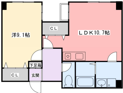 インタービレッジ塩町の間取り