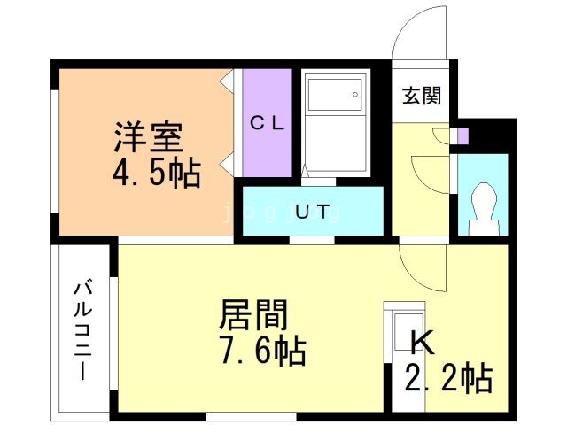 札幌市東区北二十二条東のマンションの間取り