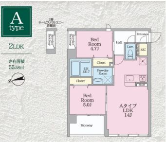 【江戸川区東葛西のマンションの間取り】