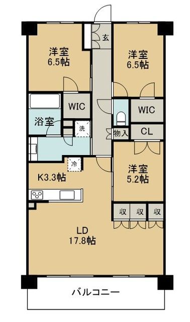 守谷市松並青葉のマンションの間取り