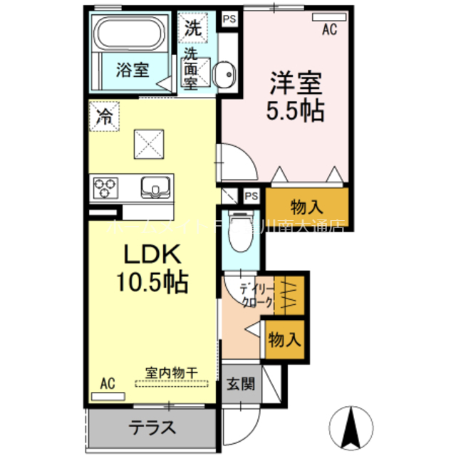 豊橋市下五井町のアパートの間取り