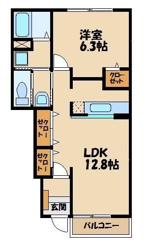 日高市大字旭ケ丘のアパートの間取り