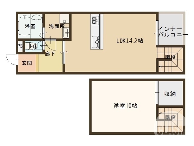 堺市堺区南三国ヶ丘町のアパートの間取り