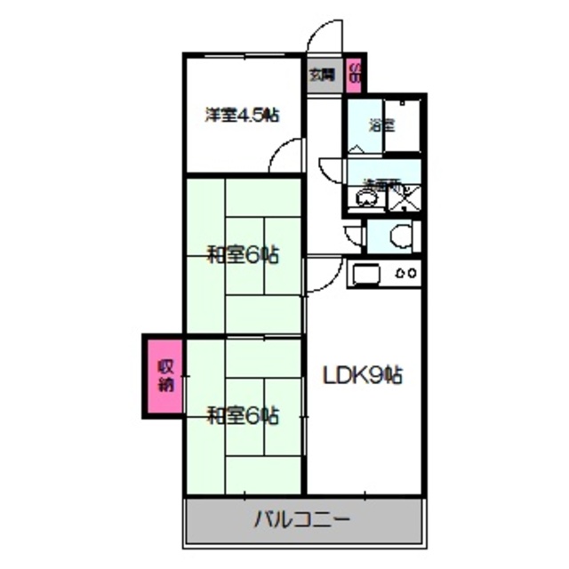 守口市梅園町のマンションの間取り