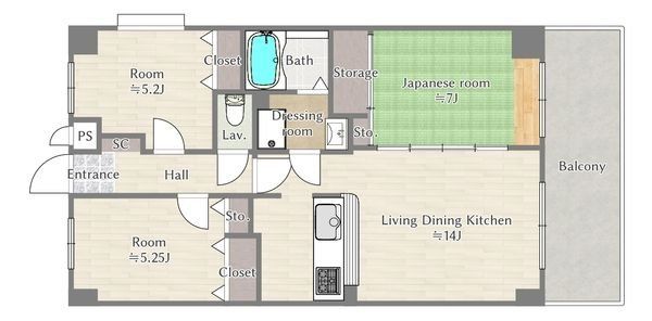 【入間市高倉のマンションの間取り】