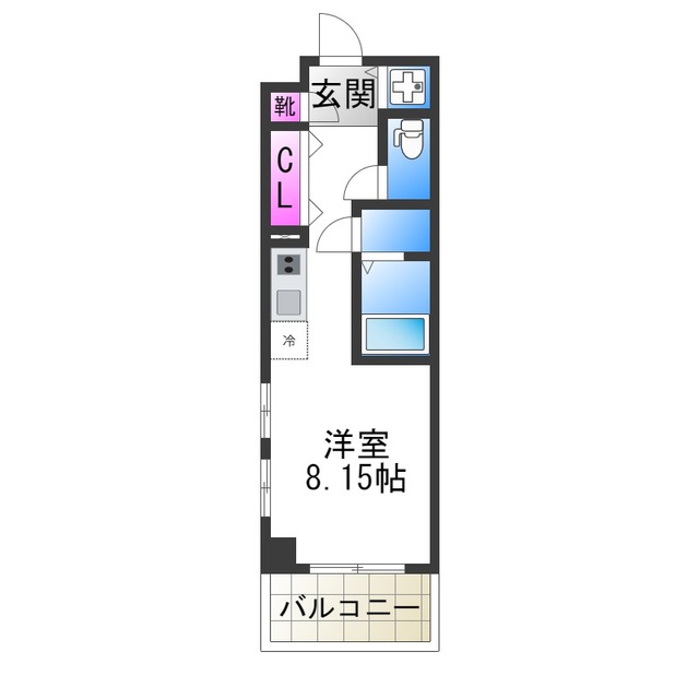 大阪市港区八幡屋のマンションの間取り