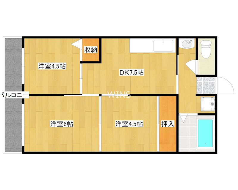 福岡市中央区谷のマンションの間取り