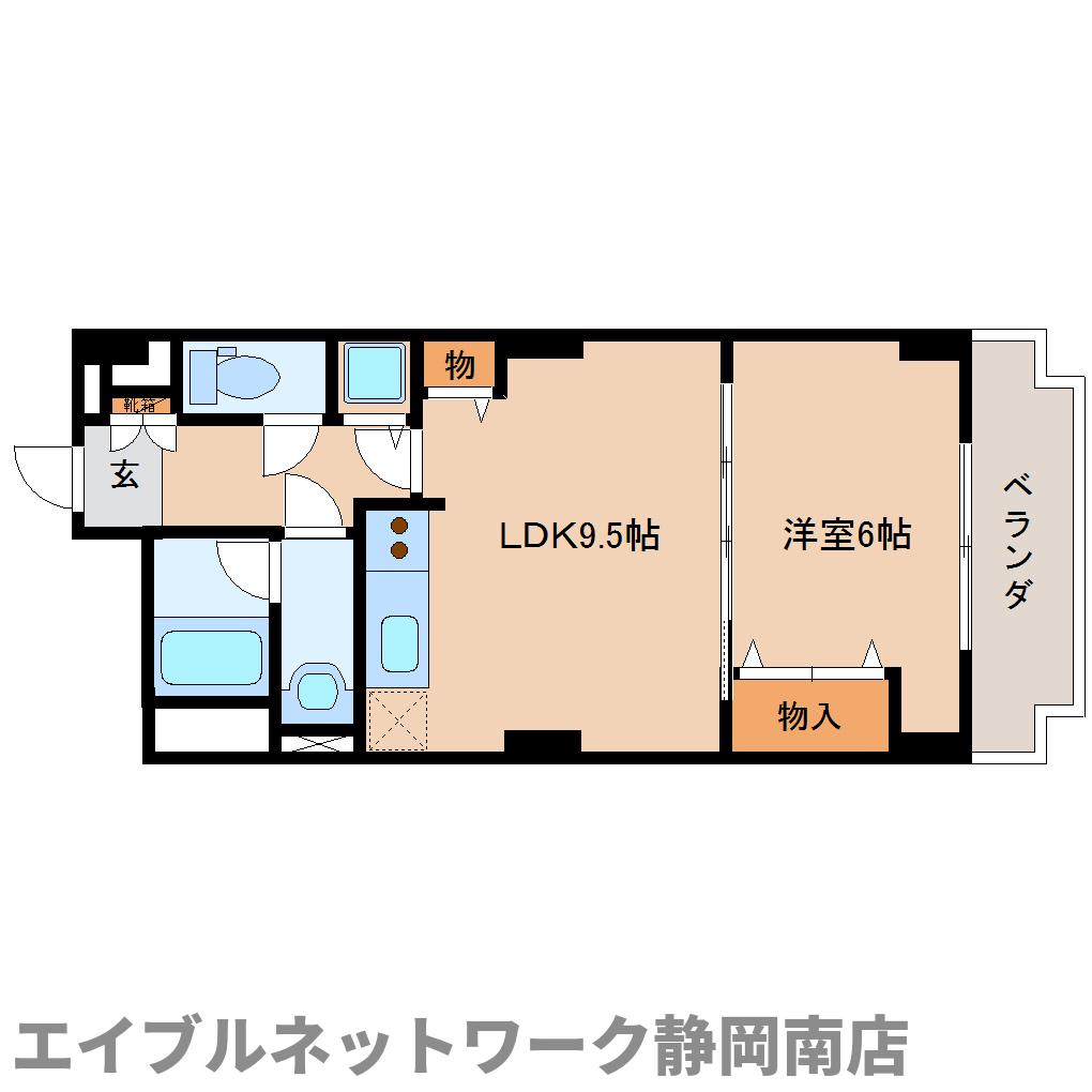 静岡市駿河区中田のマンションの間取り