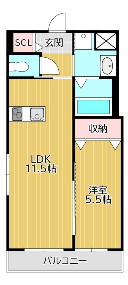 北九州市八幡西区御開のマンションの間取り