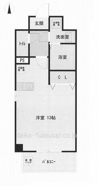 高松市磨屋町のマンションの間取り