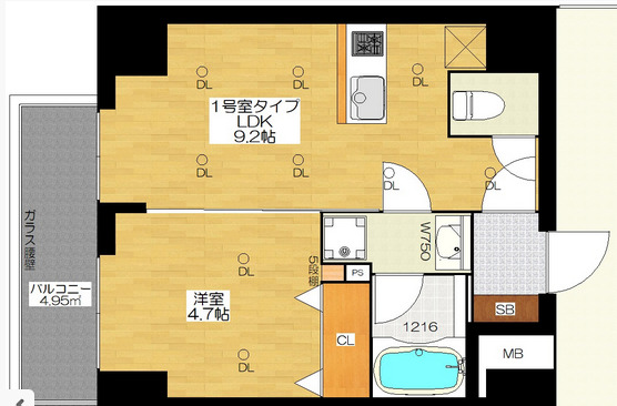 ブエナビスタ難波サウスの間取り