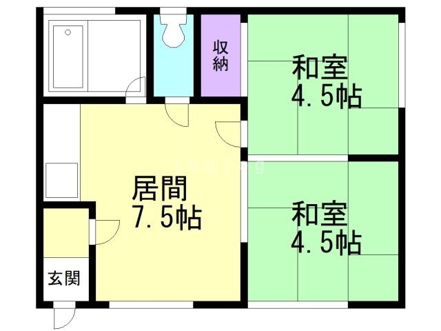 札幌市清田区清田七条のアパートの間取り