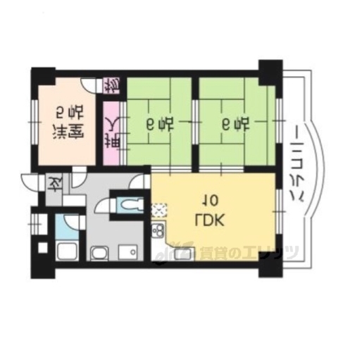 京都市右京区西京極畑田町のマンションの間取り