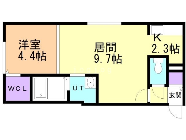 千歳市北栄のマンションの間取り