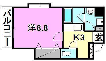 松山市松前町のマンションの間取り