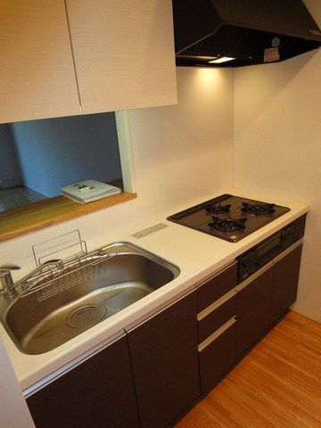 キッチン　グリル付き３口システムキッチン