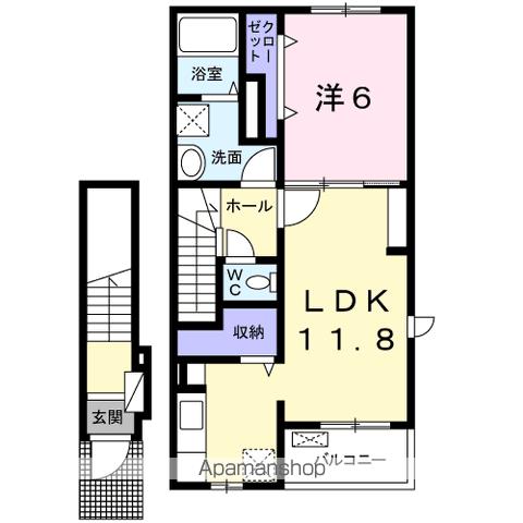 サフラン Cの間取り写真