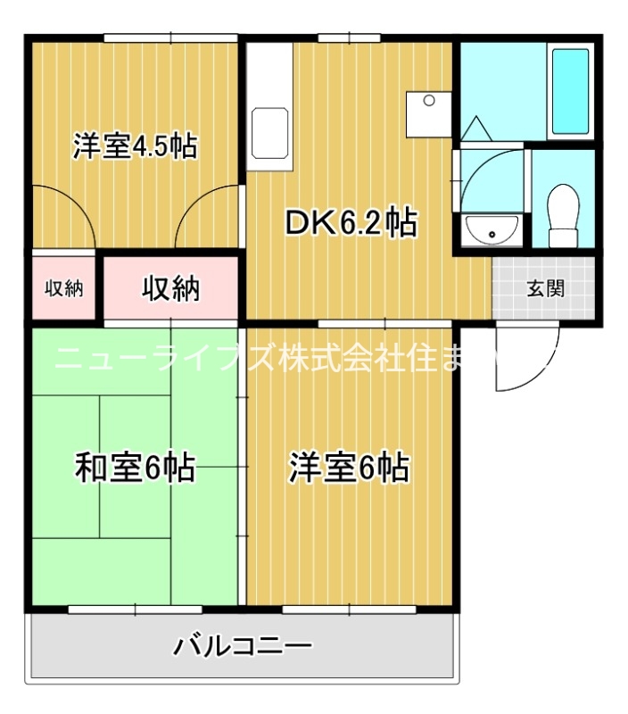 京阪本線 寝屋川市駅 徒歩8分 2階建 築34年の間取り写真