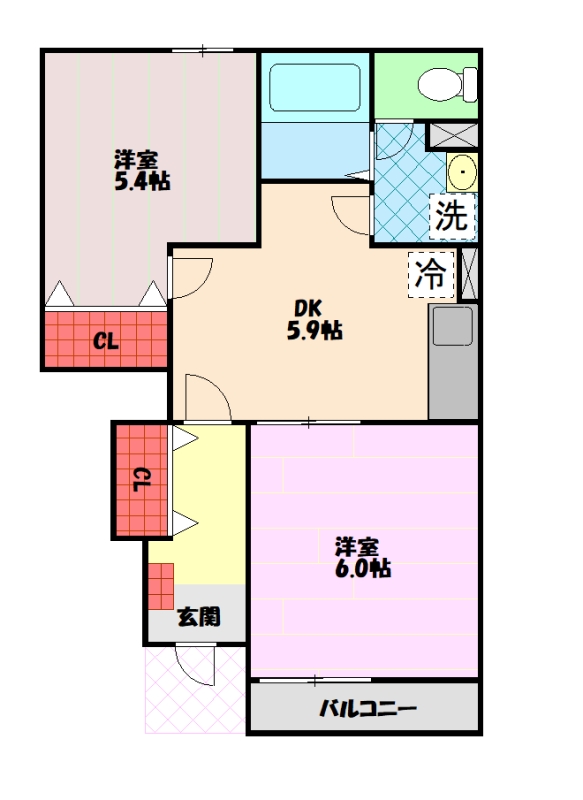 仙台市地下鉄南北線 河原町駅 徒歩14分 2階建 築24年の間取り写真