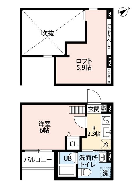 堺市堺区新在家町東のアパートの間取り