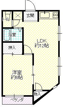 大阪市港区弁天のマンションの間取り