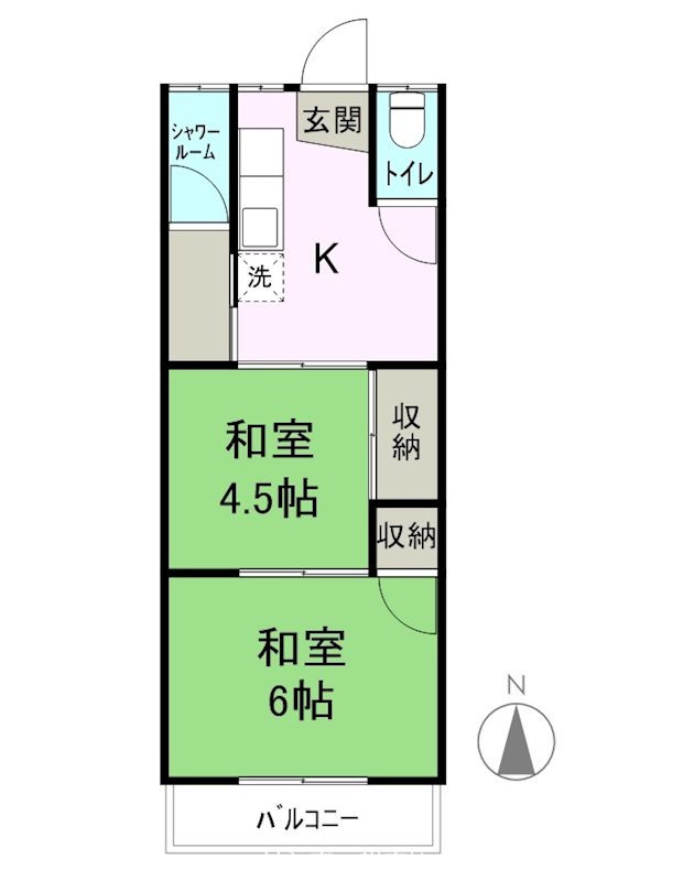 松本市鎌田のアパートの間取り