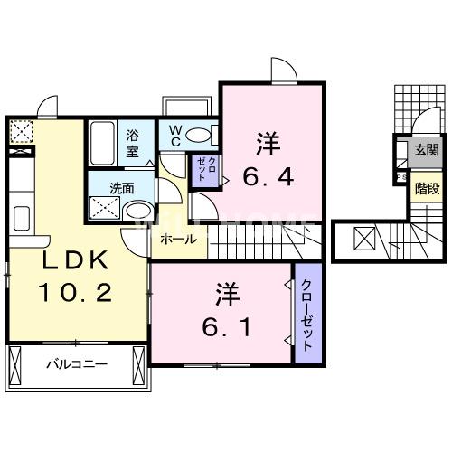 和歌山市寺内のアパートの間取り