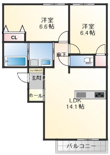 トリニティII号館の間取り