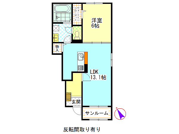 江田島市能美町中町のアパートの間取り