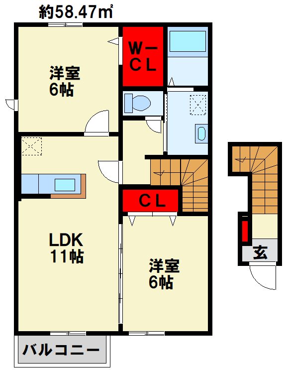 メゾン沙樹Ｂ棟の間取り