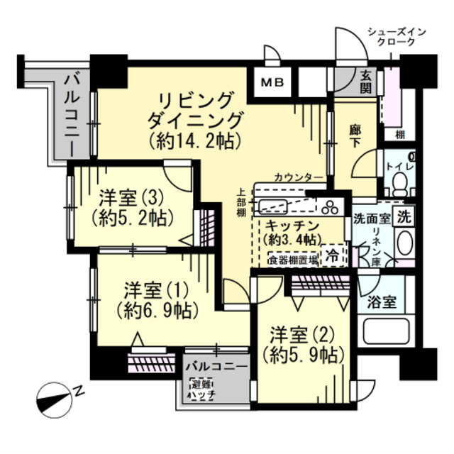 アーバンシティ金沢・尾張町の間取り