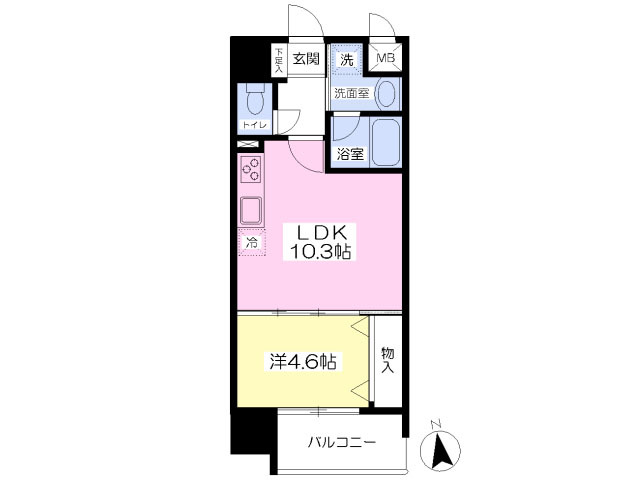 松山市勝山町のマンションの間取り