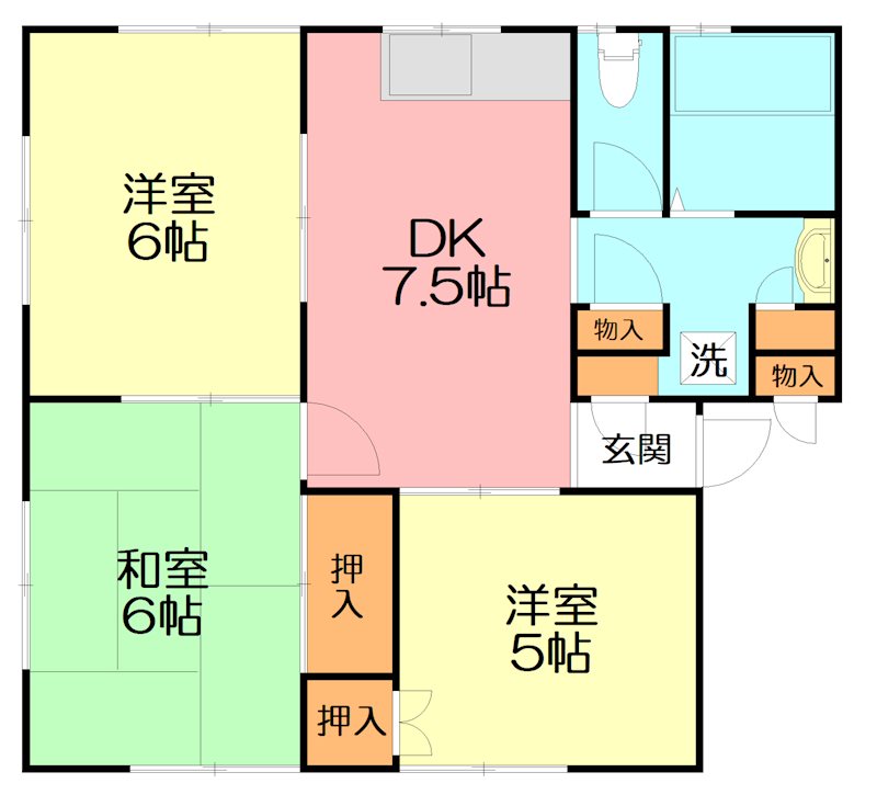 新倉ハイツBの間取り