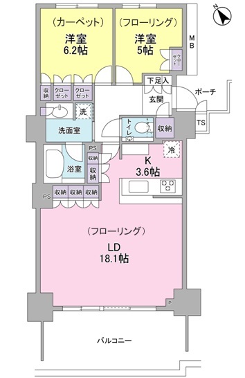 コットンハーバータワーズ　マリナゲートタワーの間取り