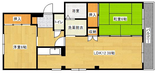 広島市南区翠のマンションの間取り