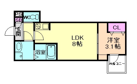 【H-maison塚本IIの間取り】