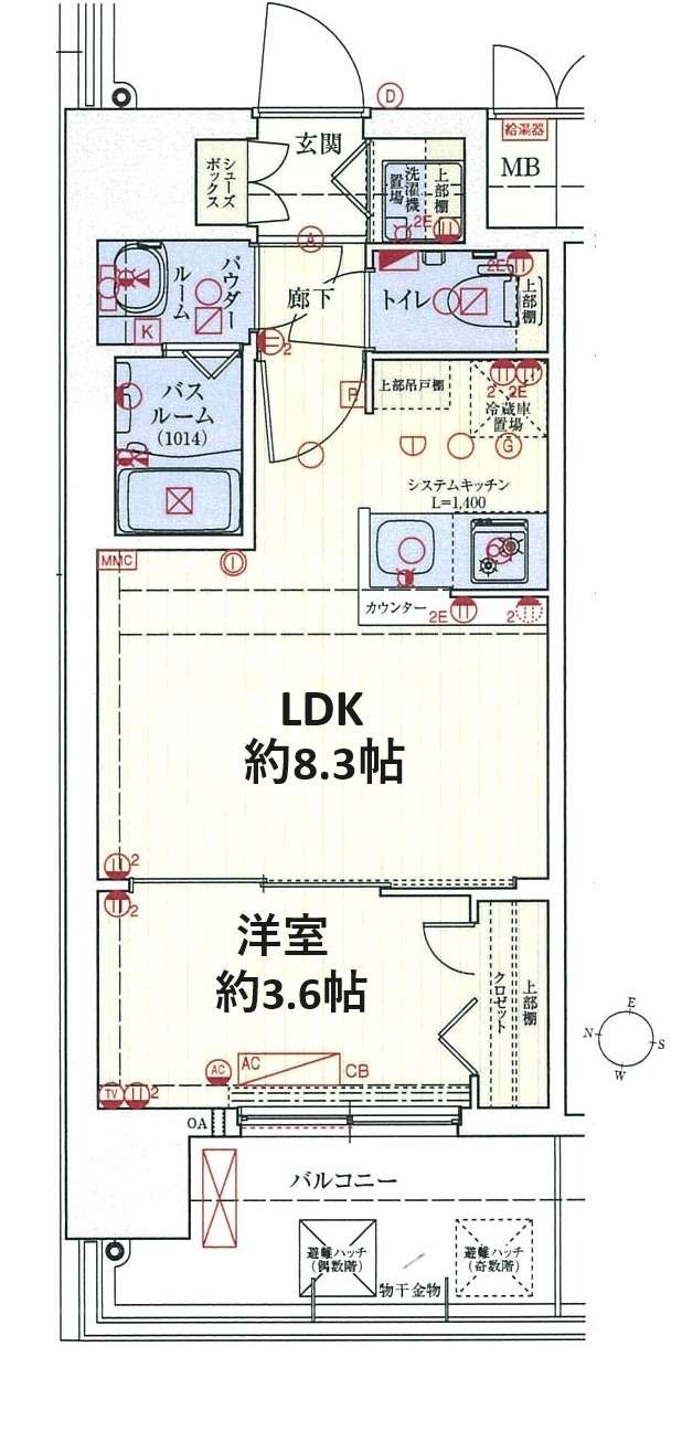 スワンズシティ大阪エスクレアの間取り