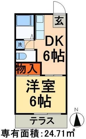 流山市江戸川台東のアパートの間取り