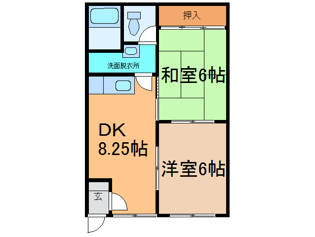 飛田ハイツの間取り