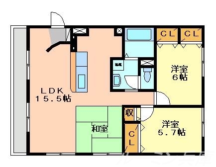 パークハイム弐番館A棟の間取り